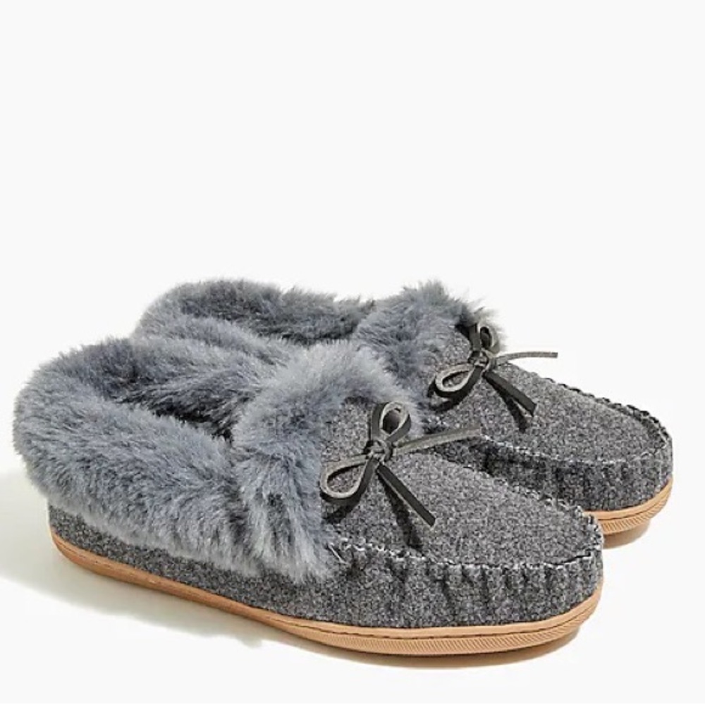 NWT J.Crew Heathered Grey Slippers